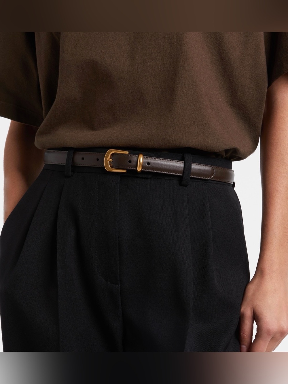 NWT The Row Ring Belt Brown/Gold Size 80 - Picture 1 of 10